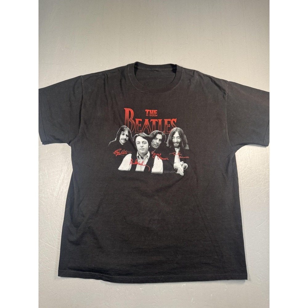 Vintage The Beatles Shirt Mens Large‎ Black 2003 Apple Corps Graphic Tee 00s